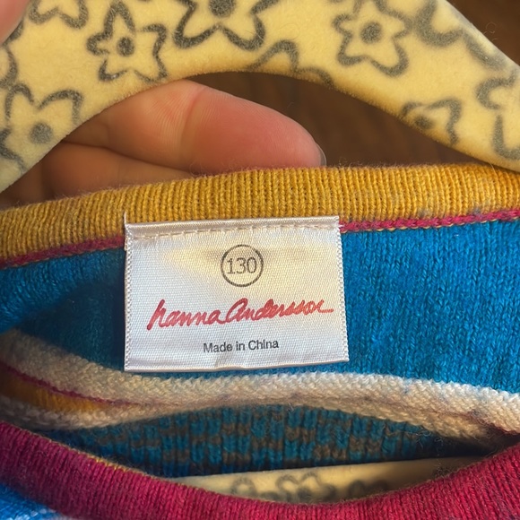 Hanna Andersson Nordic Wool Blend Sweater Dress Gray Colorful/gently used - Picture 3 of 4